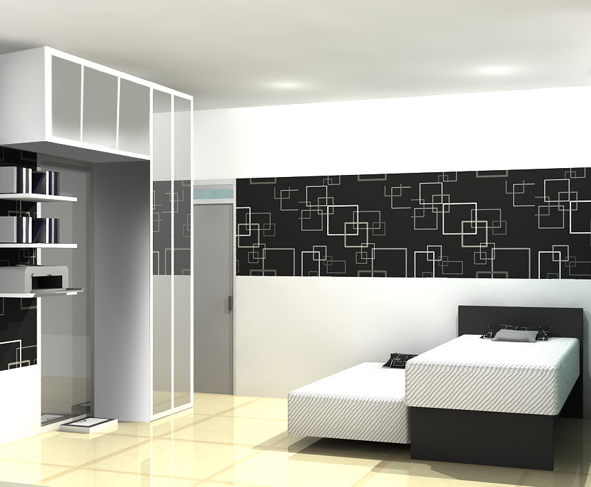 Project interior konsep hitam putih